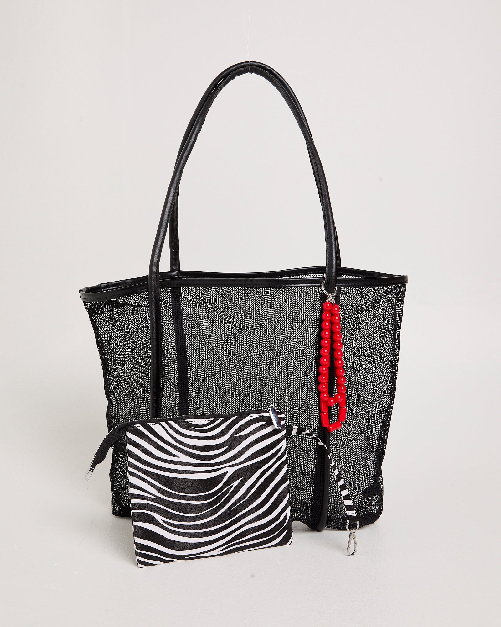 Callie Mesh Beach Bag BLACK