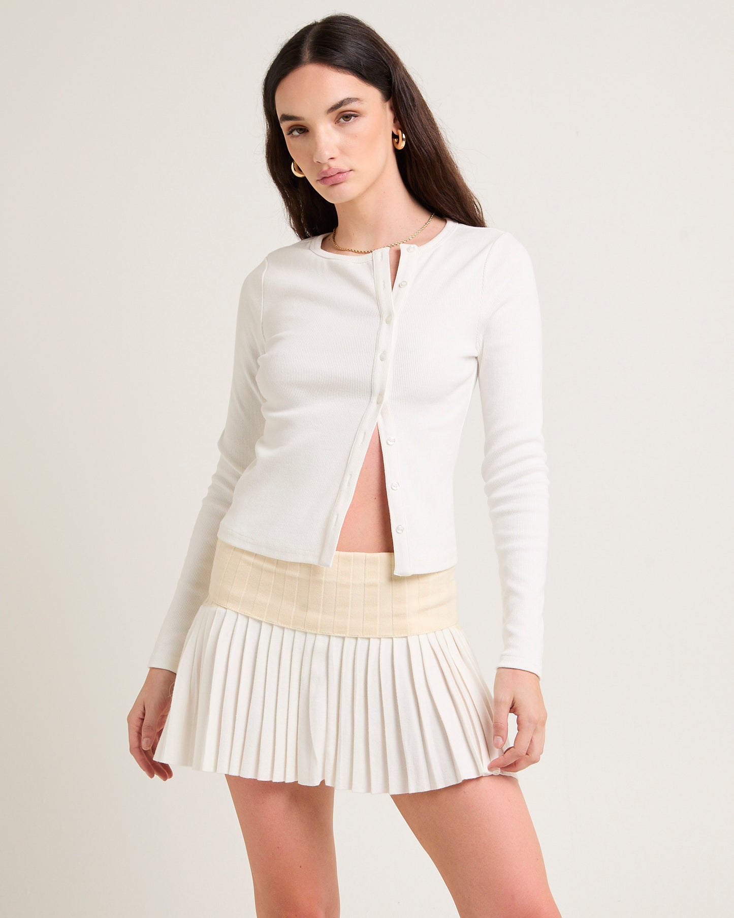 Maddy Button Asymmetric Top