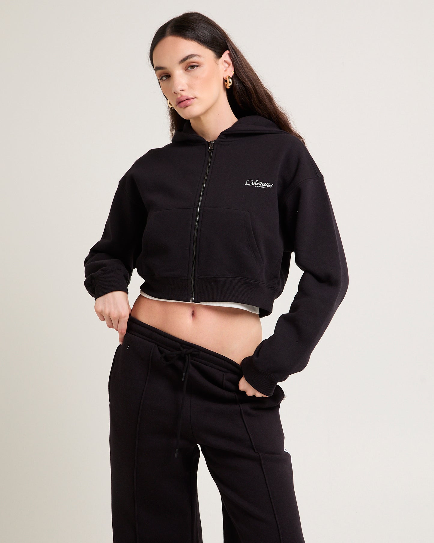 Cropped Zip Hoodie