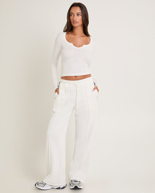 Subtitled Baggy Track Pants OFF WHITE