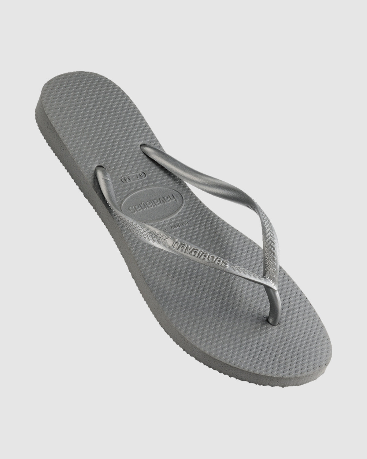 Slim Metallic Thongs STEEL GREY