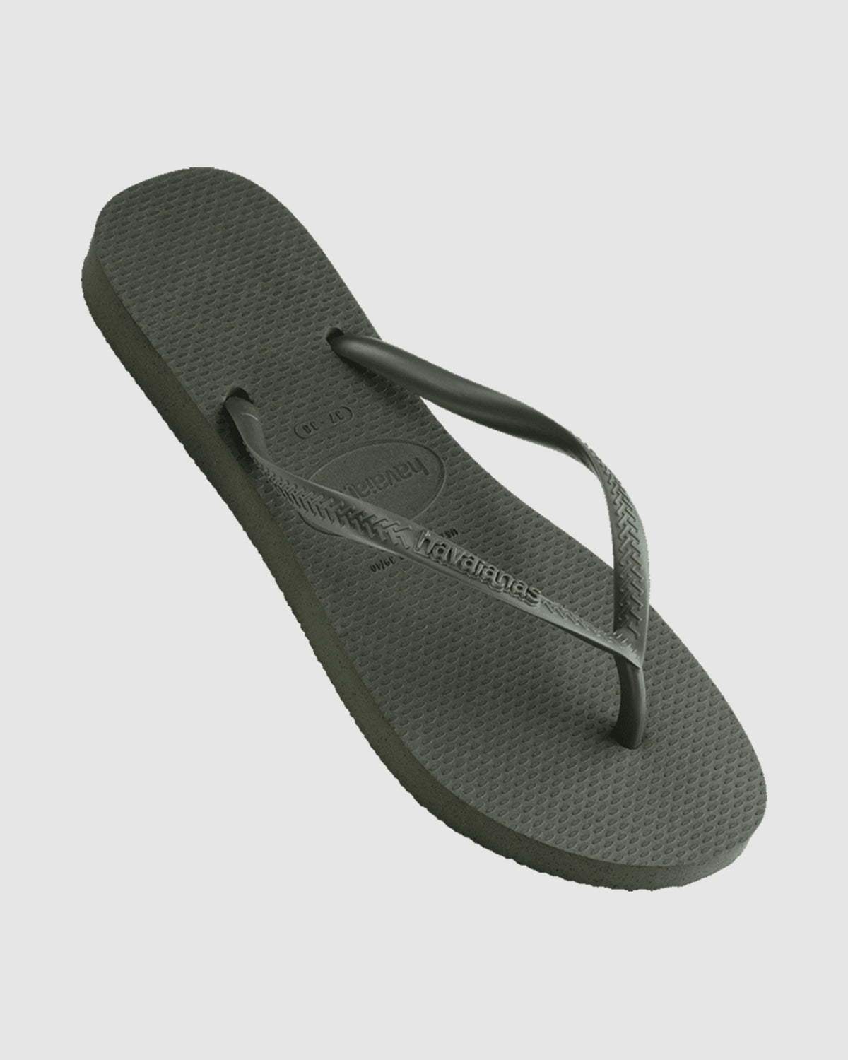 Slim Metallic Thongs GREEN OLIVE