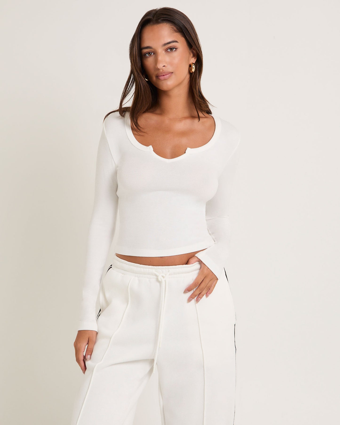 Slinky Scoop Neck Long Sleeve