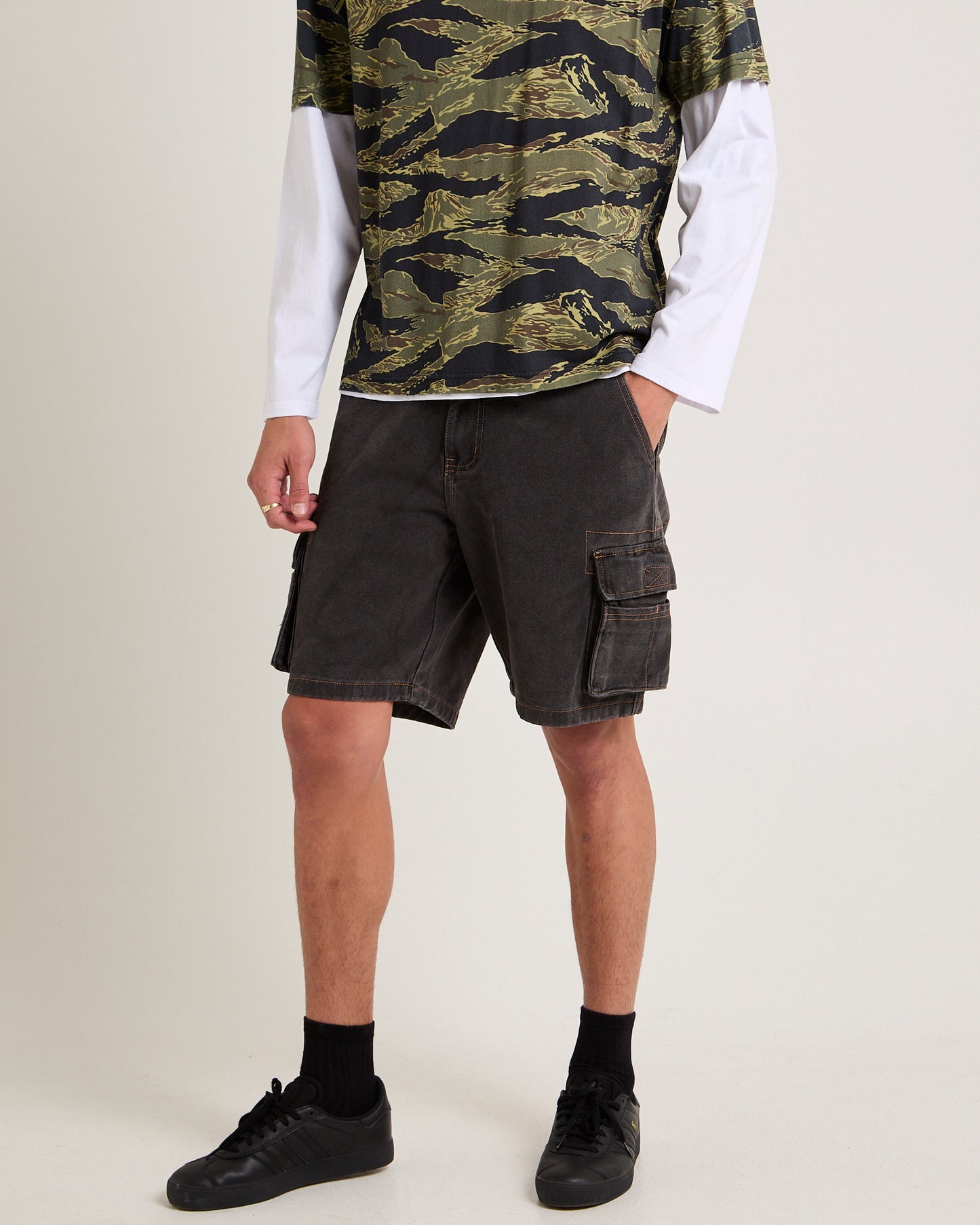Baggy Denim Cargo Shorts