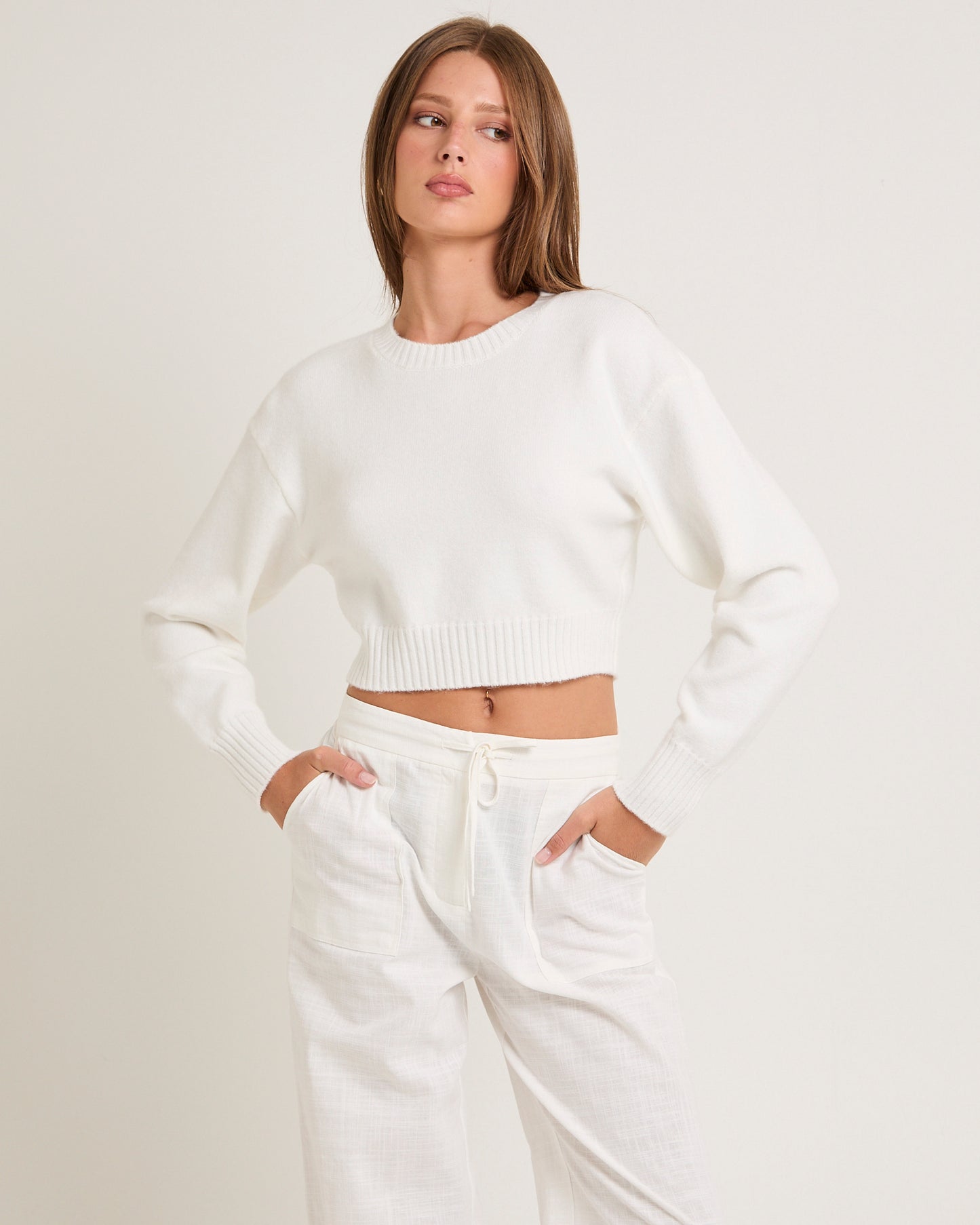 Tasmine Cropped Knit Sweater