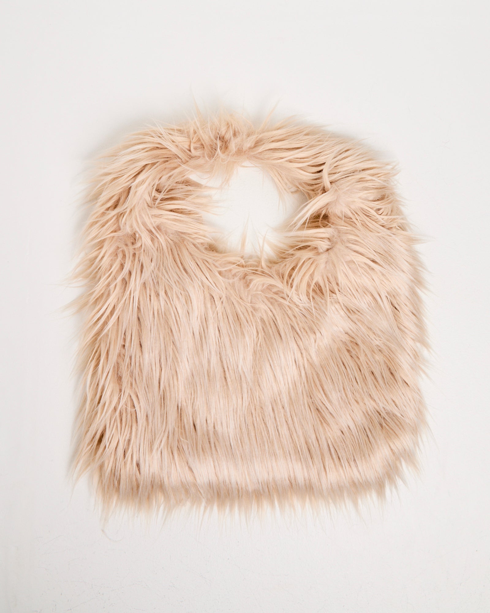 Brianna Fur Tote Bag BEIGE
