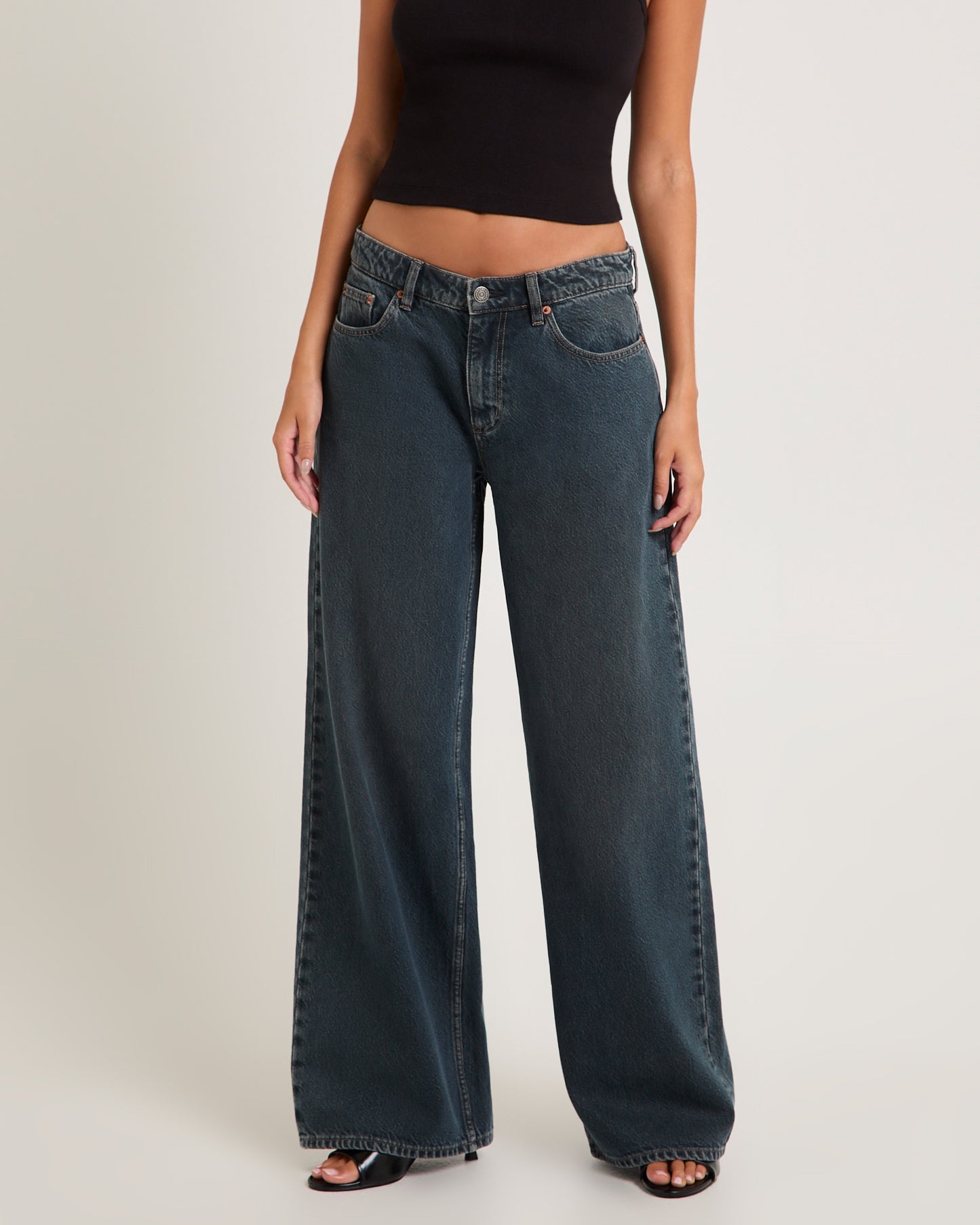 Low Slouched Denim Jeans Smoked Tea
