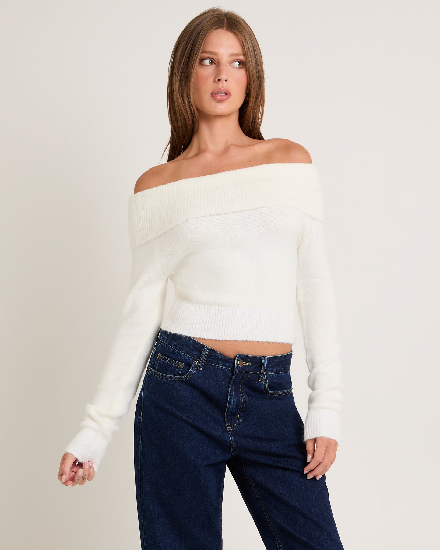 Milly Off Shoulder Knit Sweater