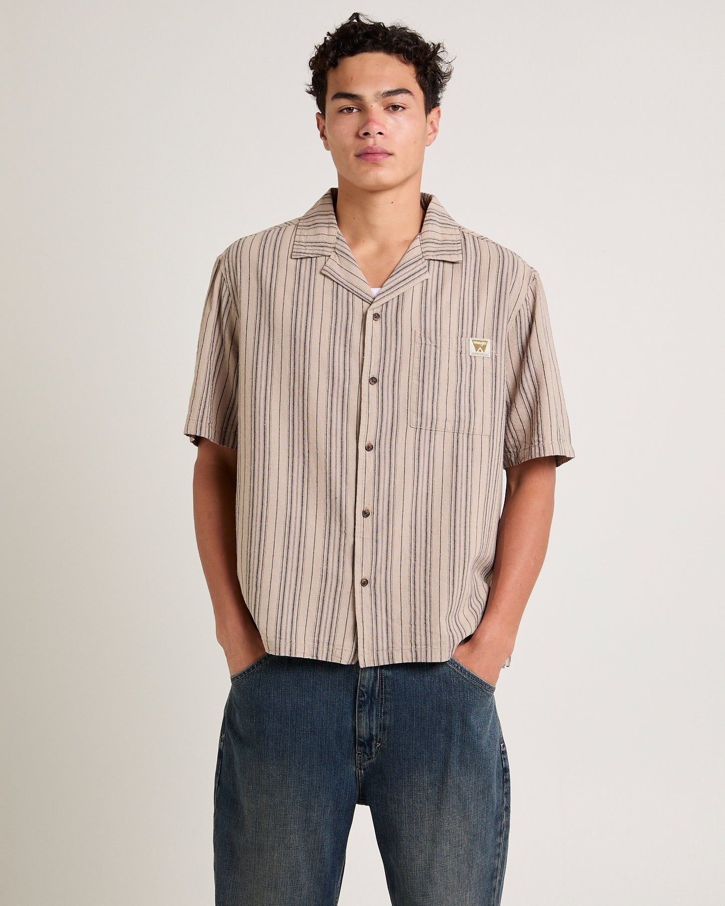 Box Resort Shirt Hessian Stripe
