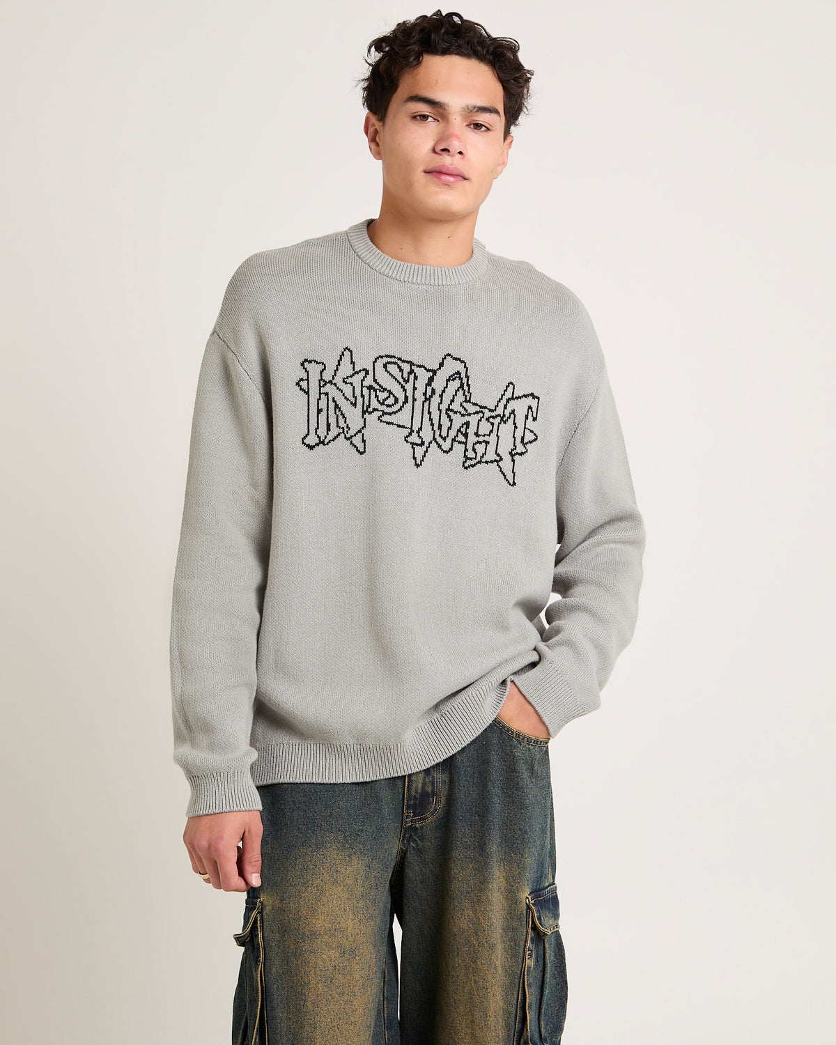 Seeing Intarsia Knit GREY