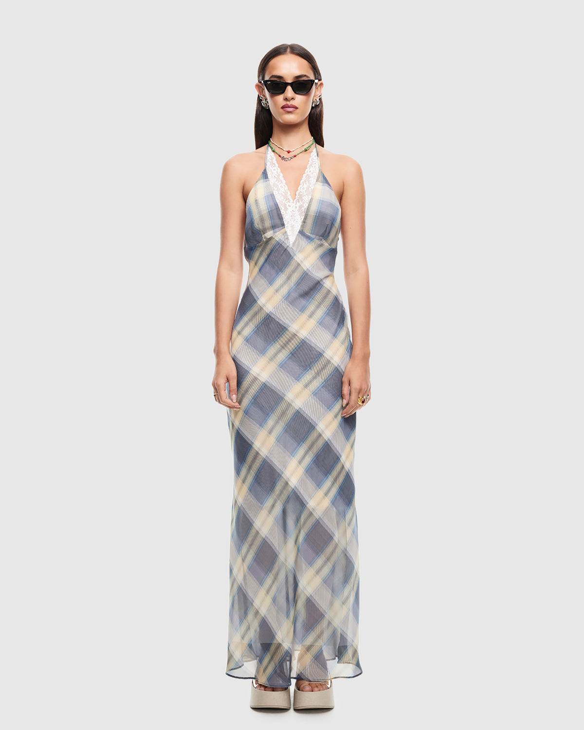 Shoreline Maxi Dress BLUE CHECK