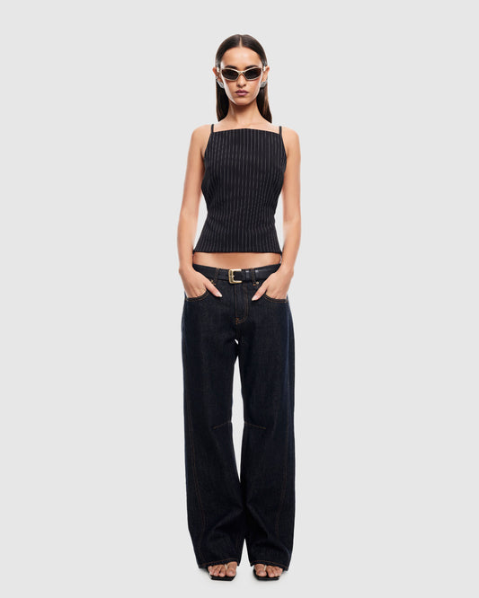 Horizon Tie Top ONYX PINSTRIPE