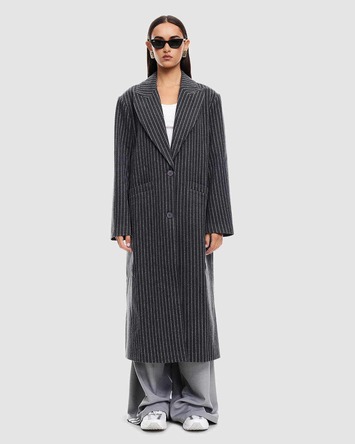Olsen Coat ONYX PINSTRIPE