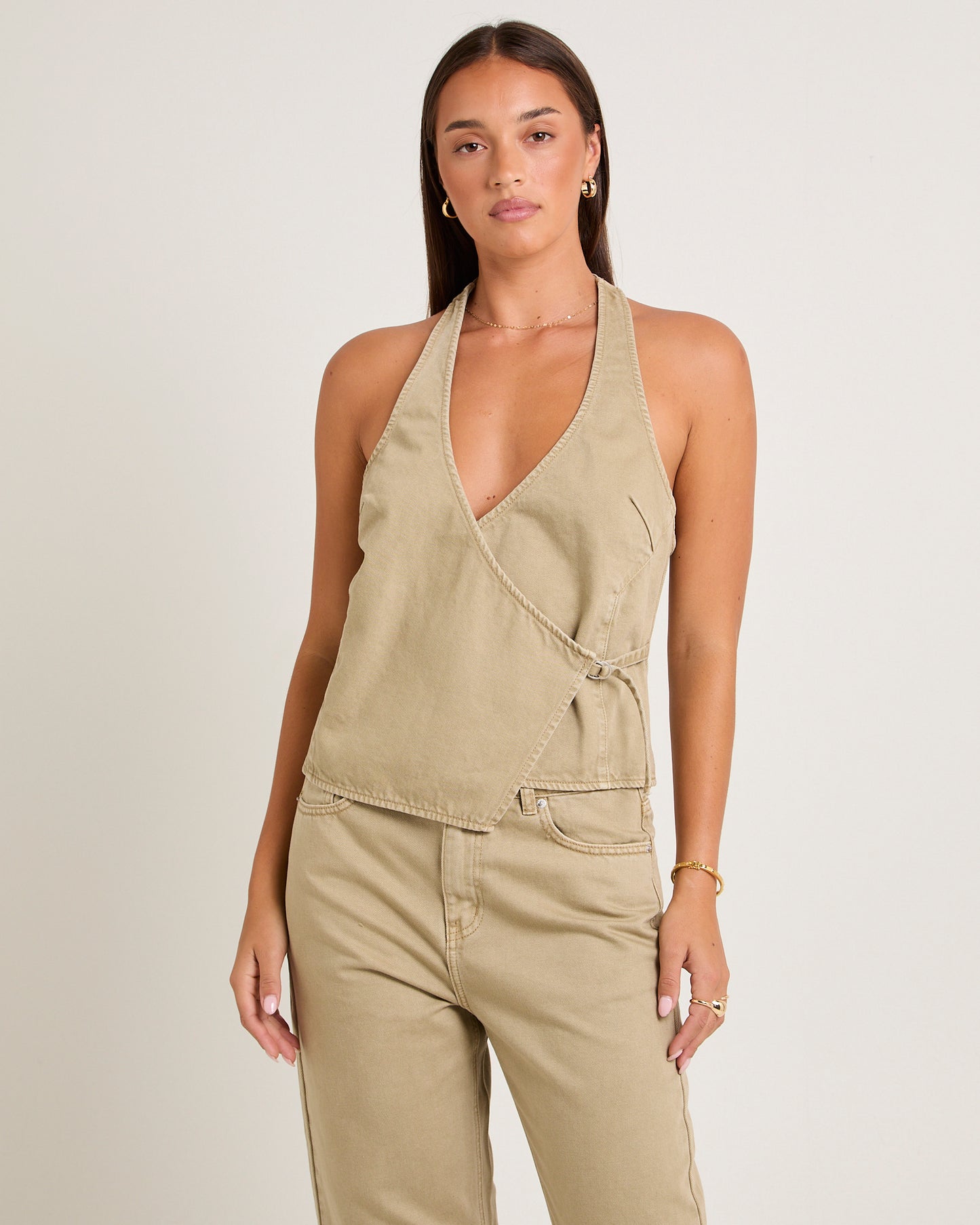 Delilah Denim Halter Neck Top