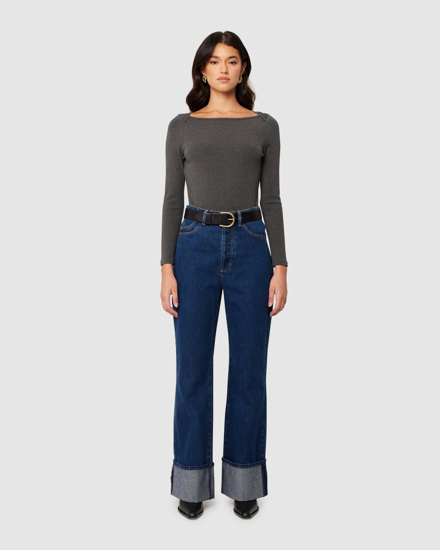 Stevie Relaxed Denim Jeans Deep Blue