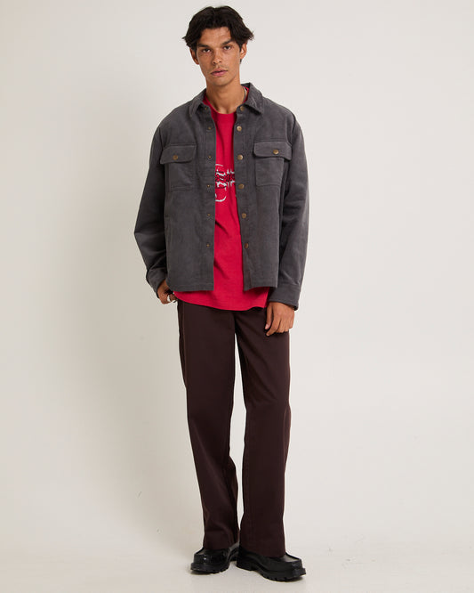 Conditions Corduroy Long Sleeve Overshirt SMOKE