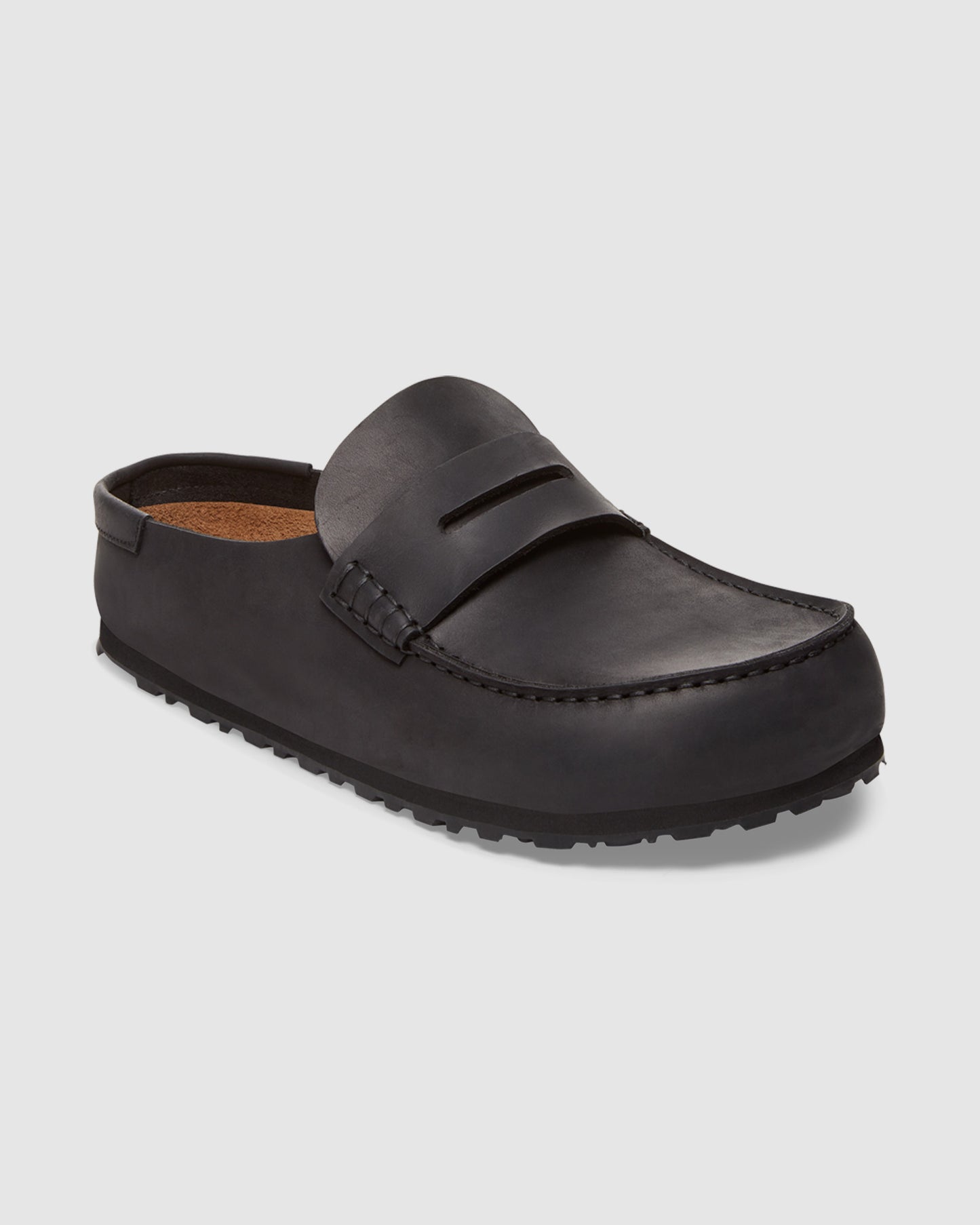 Naples Wrapped Black Oiled Leather Clog