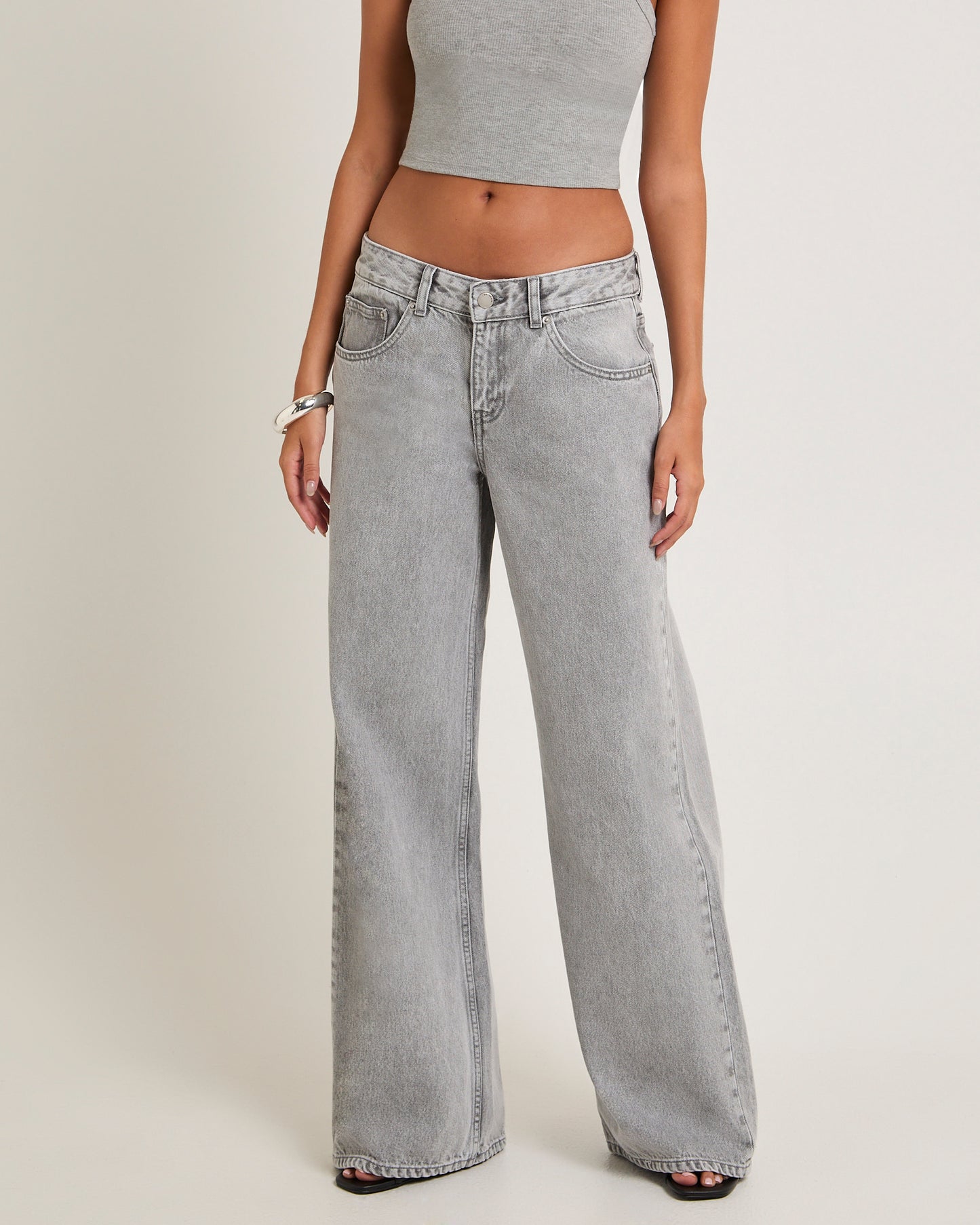 Rhue Wide Leg Jeans Ash Gray