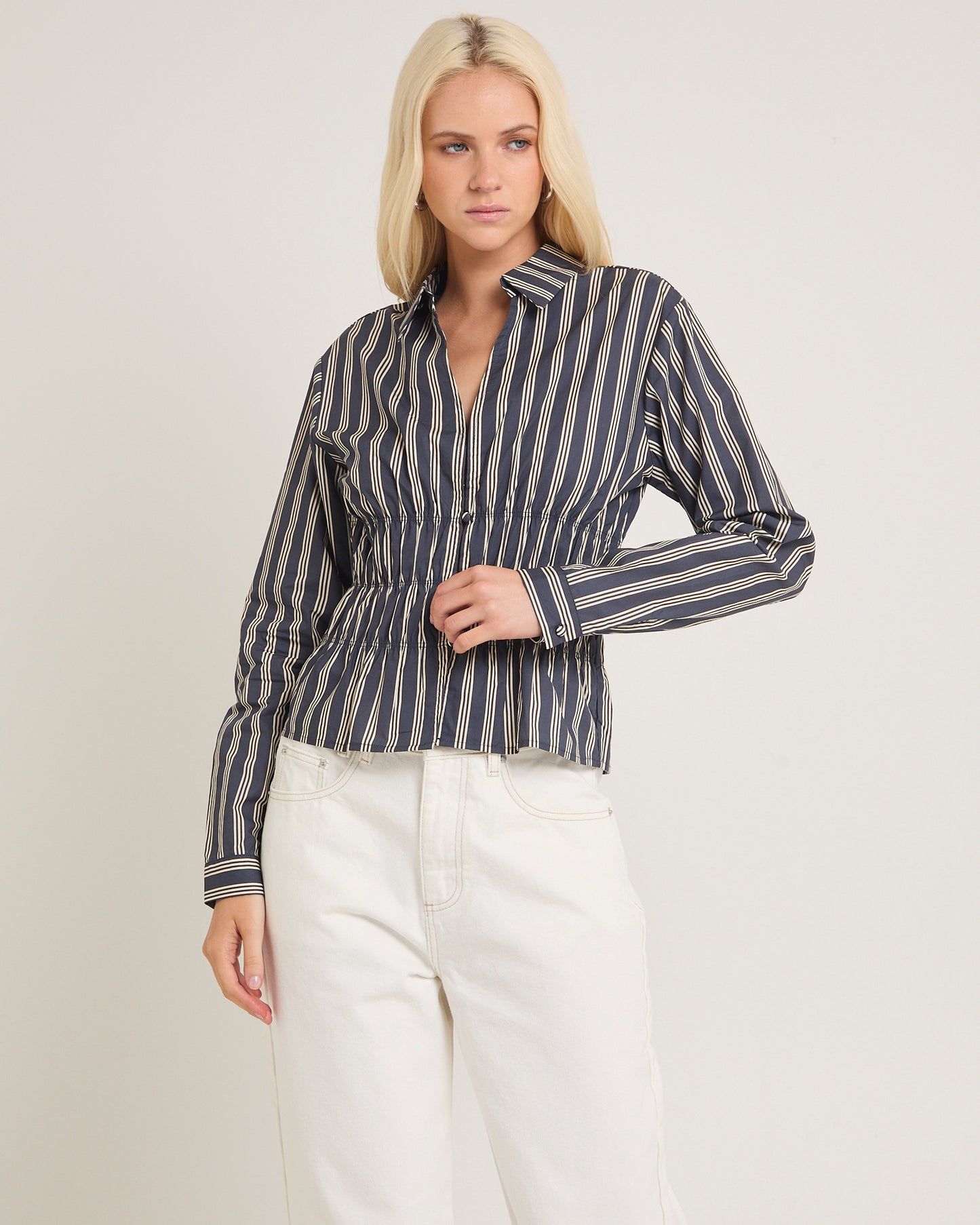 Monty Gathered Long Sleeve Shirt