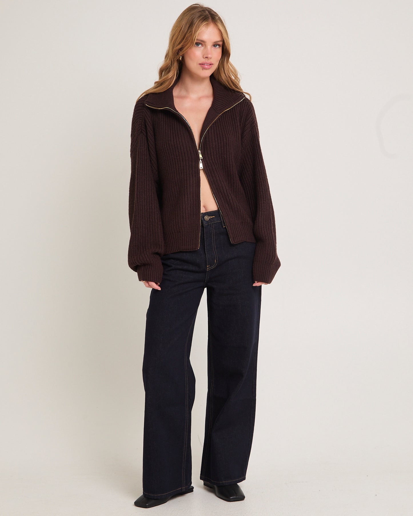 Ellie Double End Zip Longline Cardigan