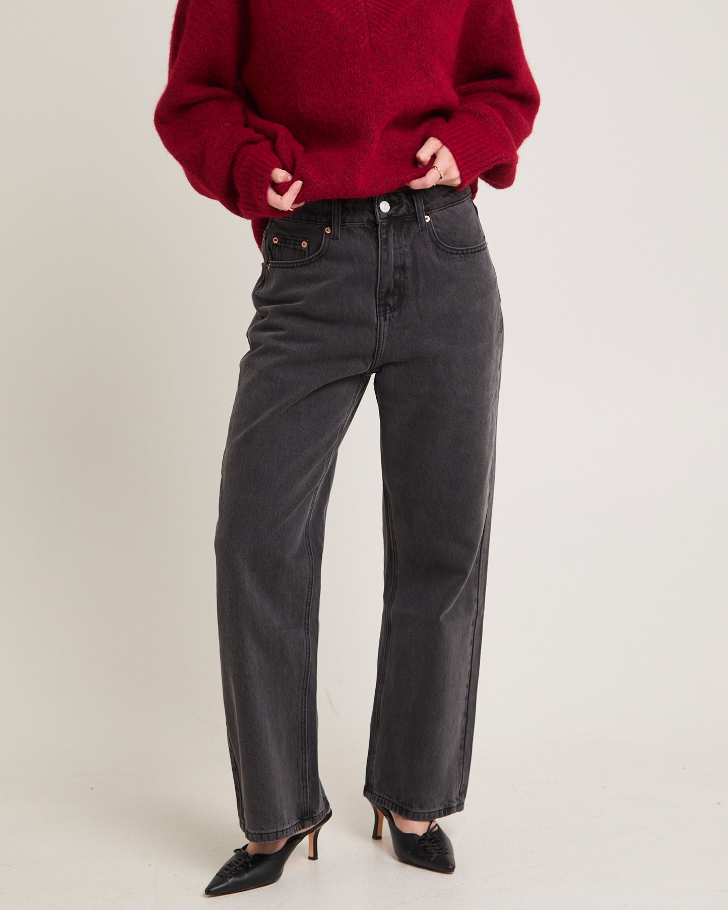 Alexa Mid Rise Denim Jeans Petite Relaxed