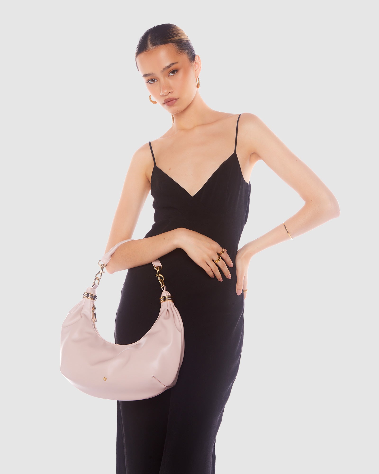 Drift Hobo Shoulder Bag NUDE  PU