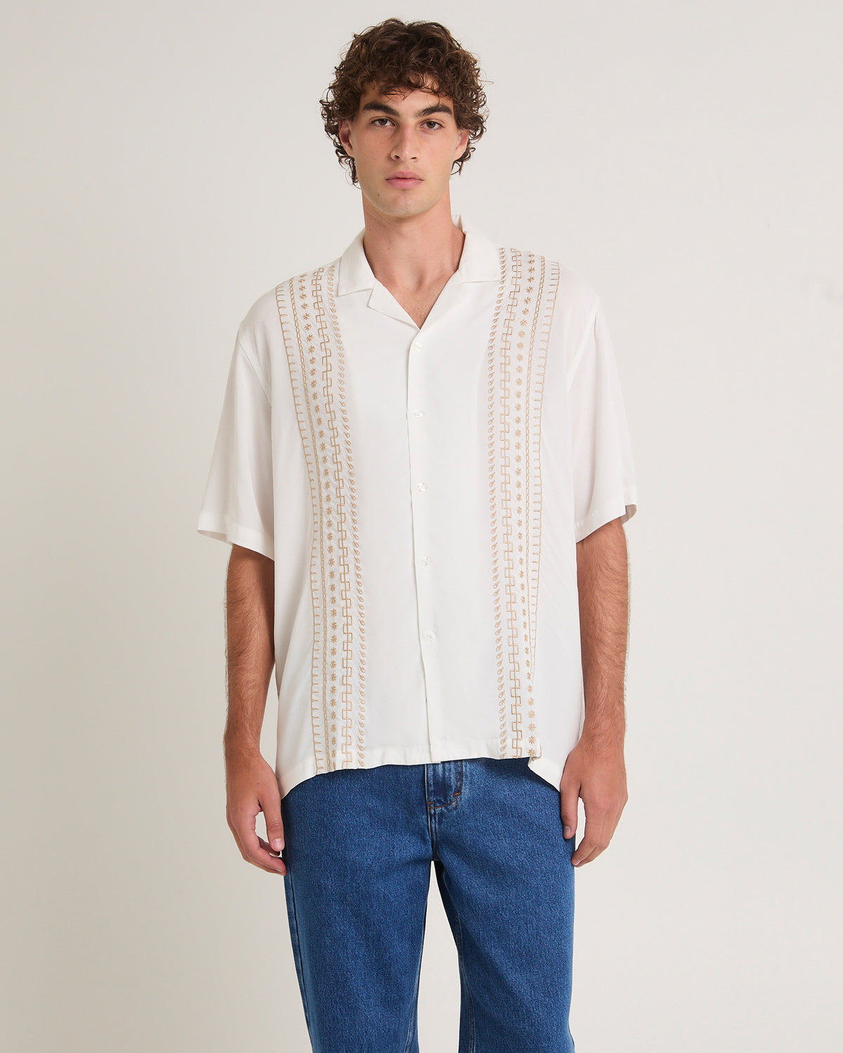 Capri Embroidered Short Sleeve Resort Shirt