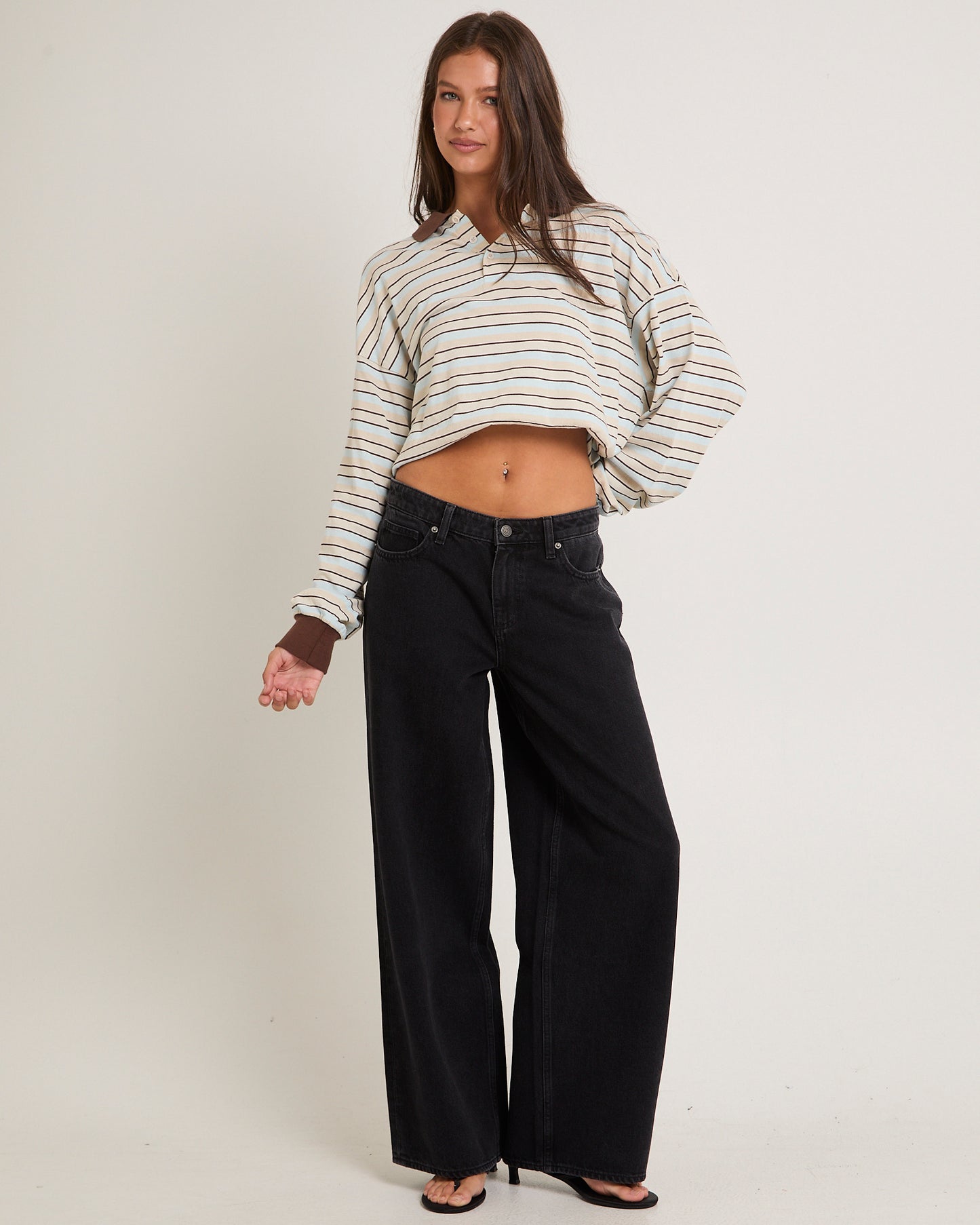 Low Slouch Denim Jeans Black Super Used