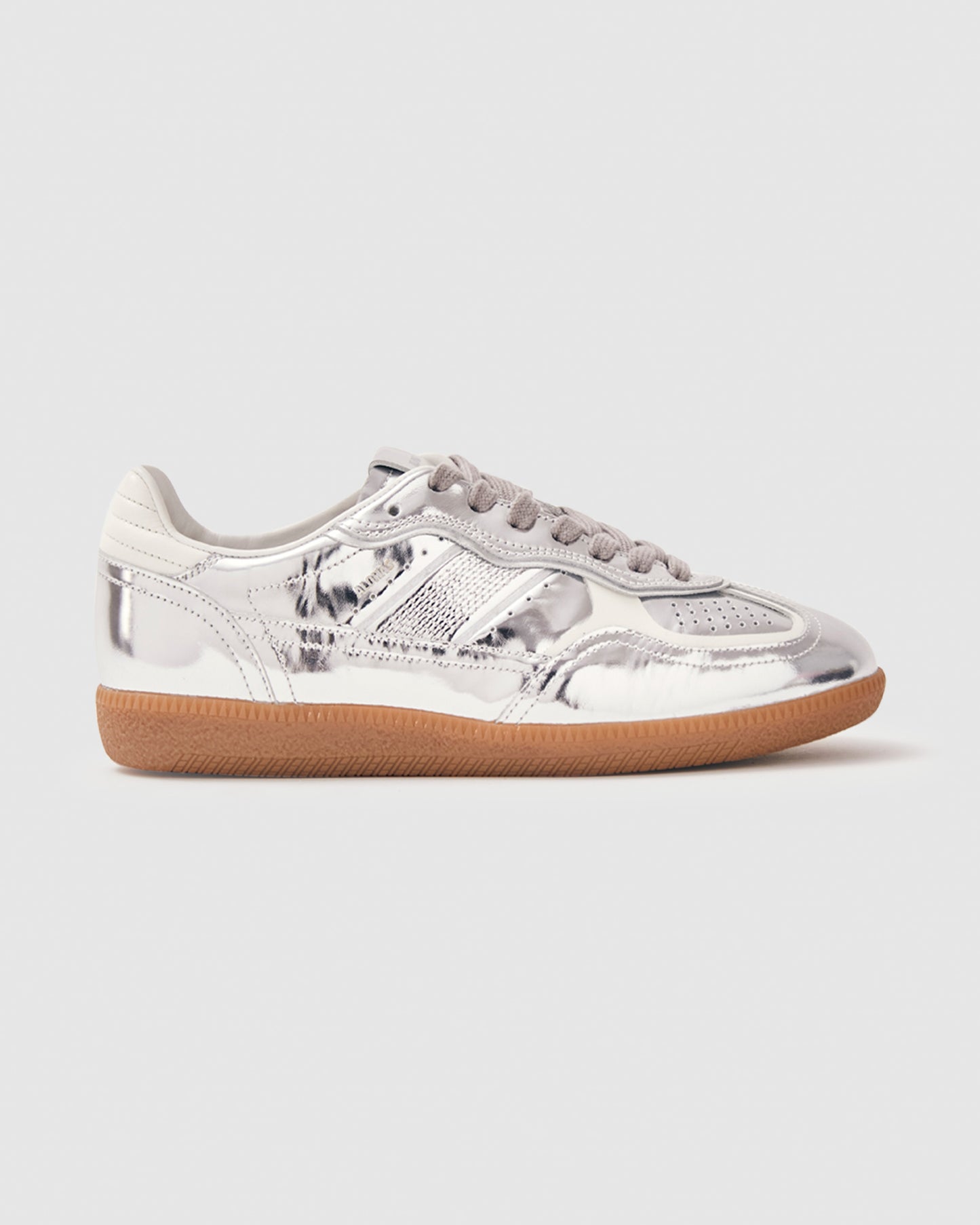 Tb.490 Rife Shimmer Silver Cream Leather Sneakers