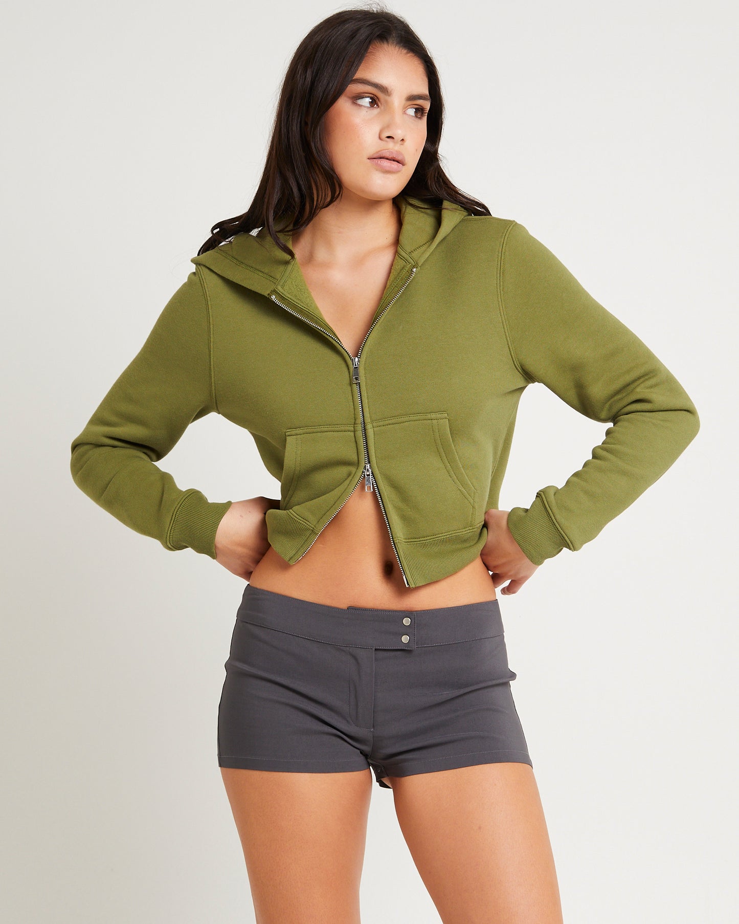 Nalo Cropped Fleece Hoodie