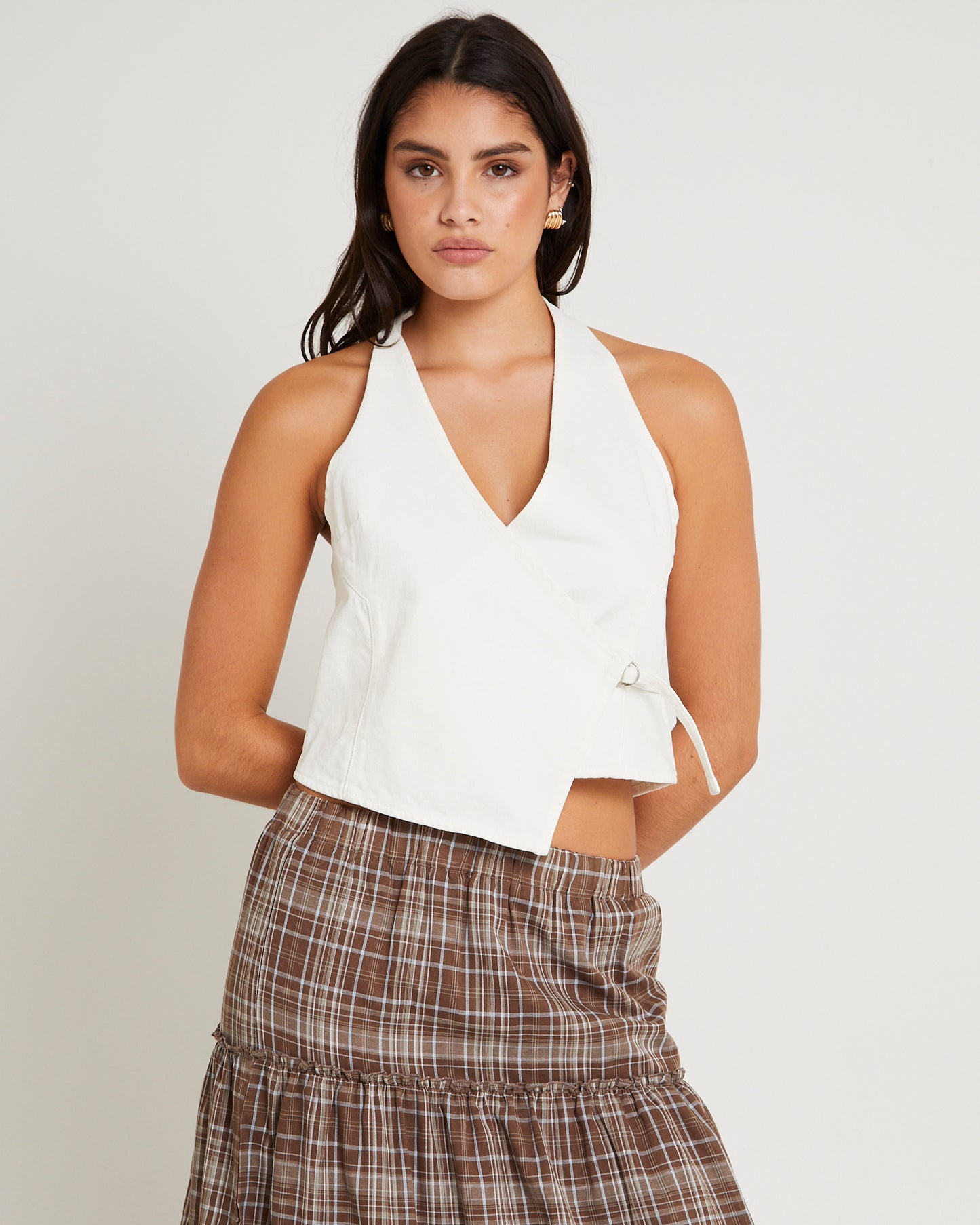 Delilah Denim Halter Neck Top