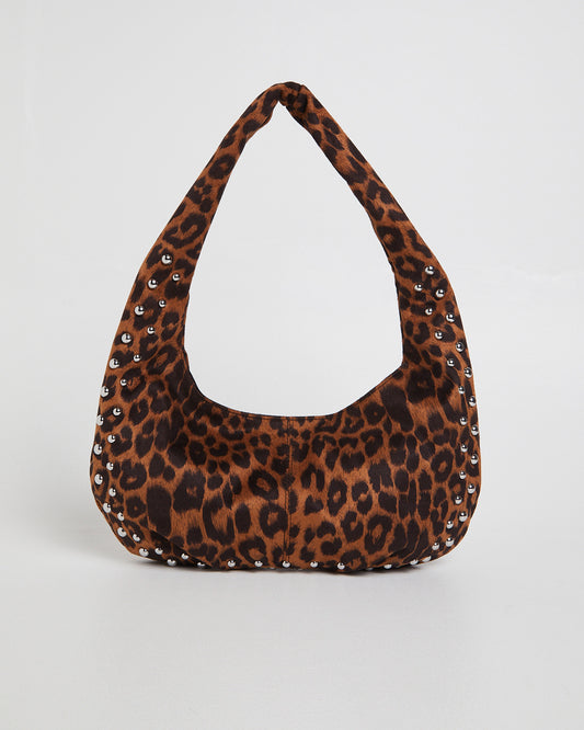 Studded Hobo Bag LEOPARD VELVET