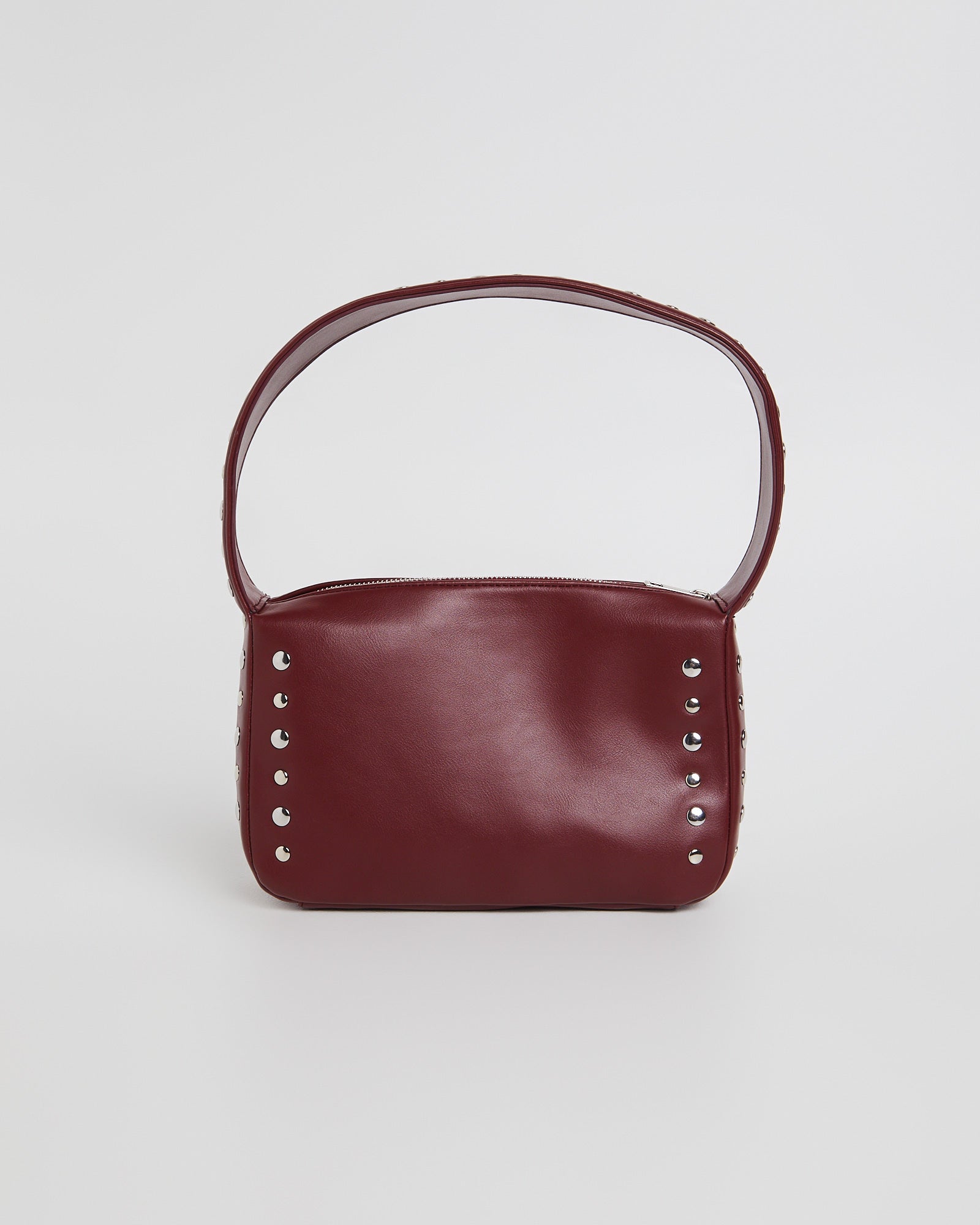 Studded Box Shoulder Bag CHERRY PU