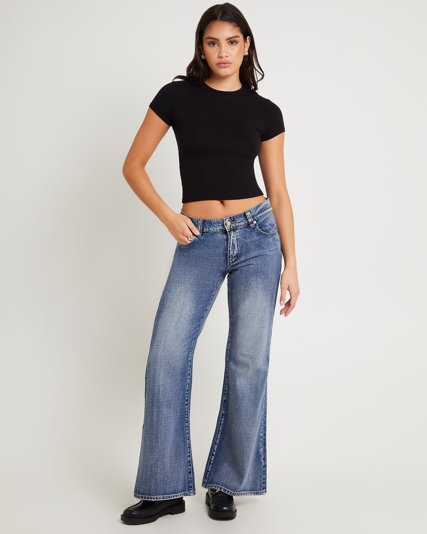 99 Low Baggy Flare Denim Jeans