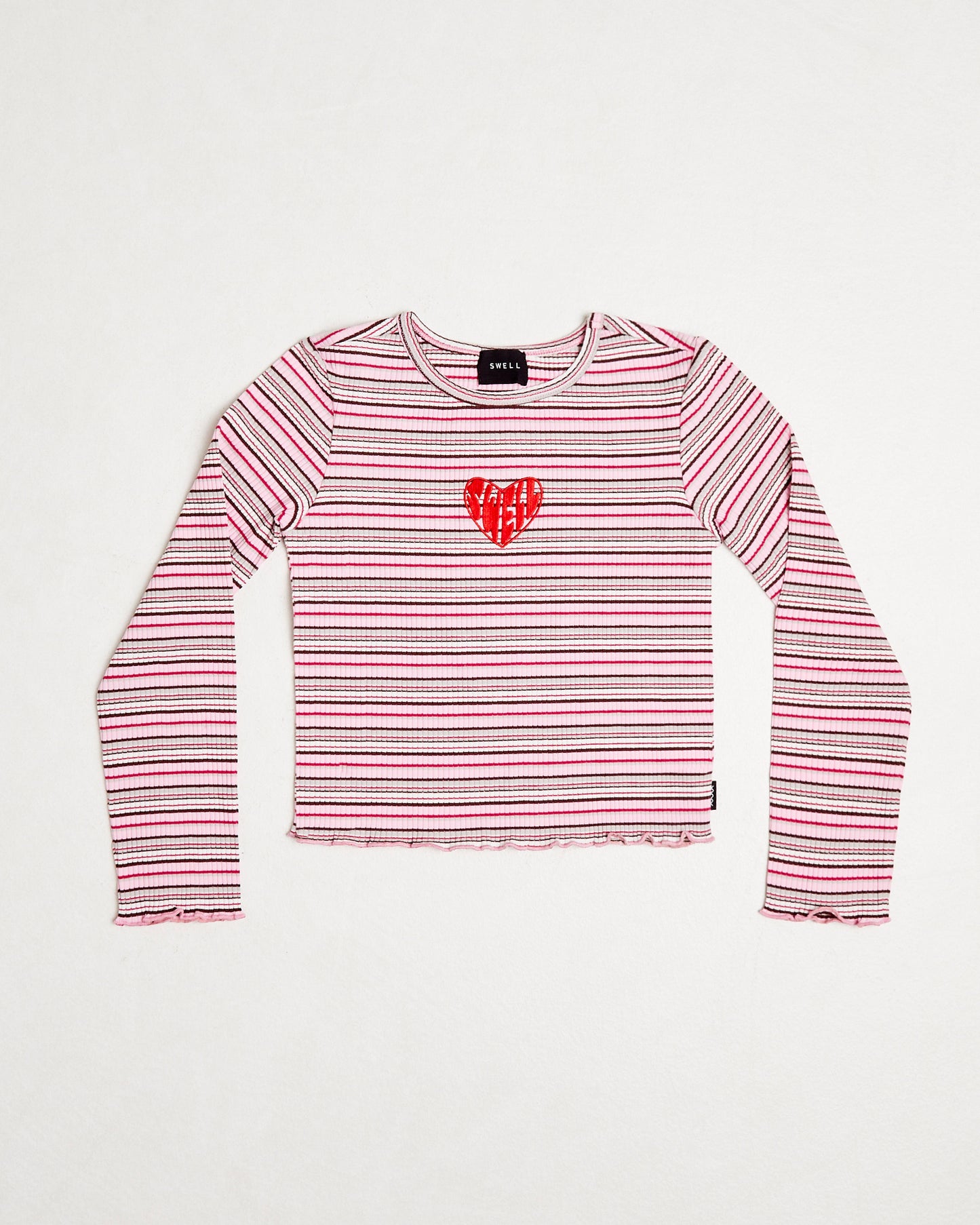 Charlotte Striped Ribbed Long Sleeve Shirt