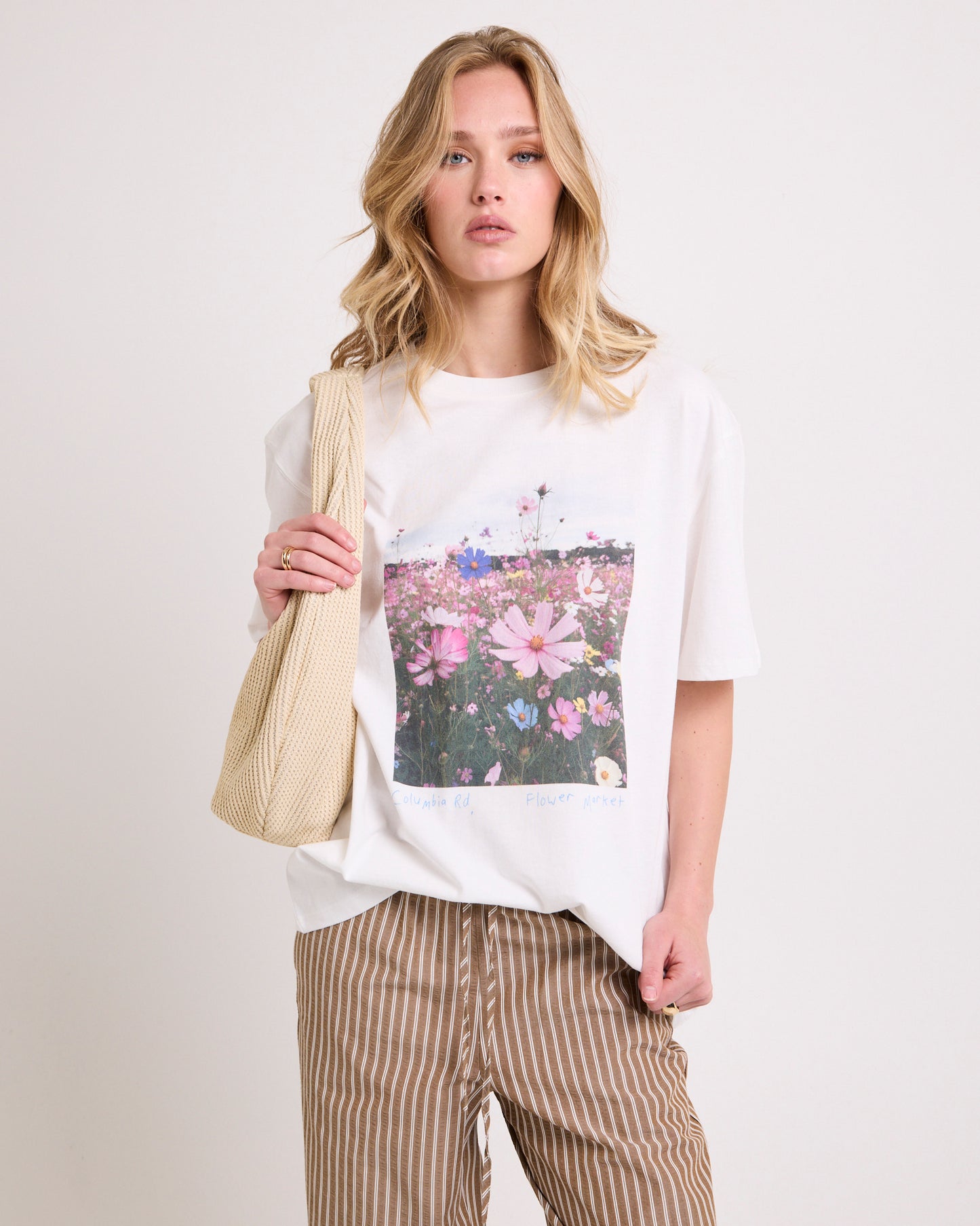 Floral Photo Print Boyfriend T-Shirt