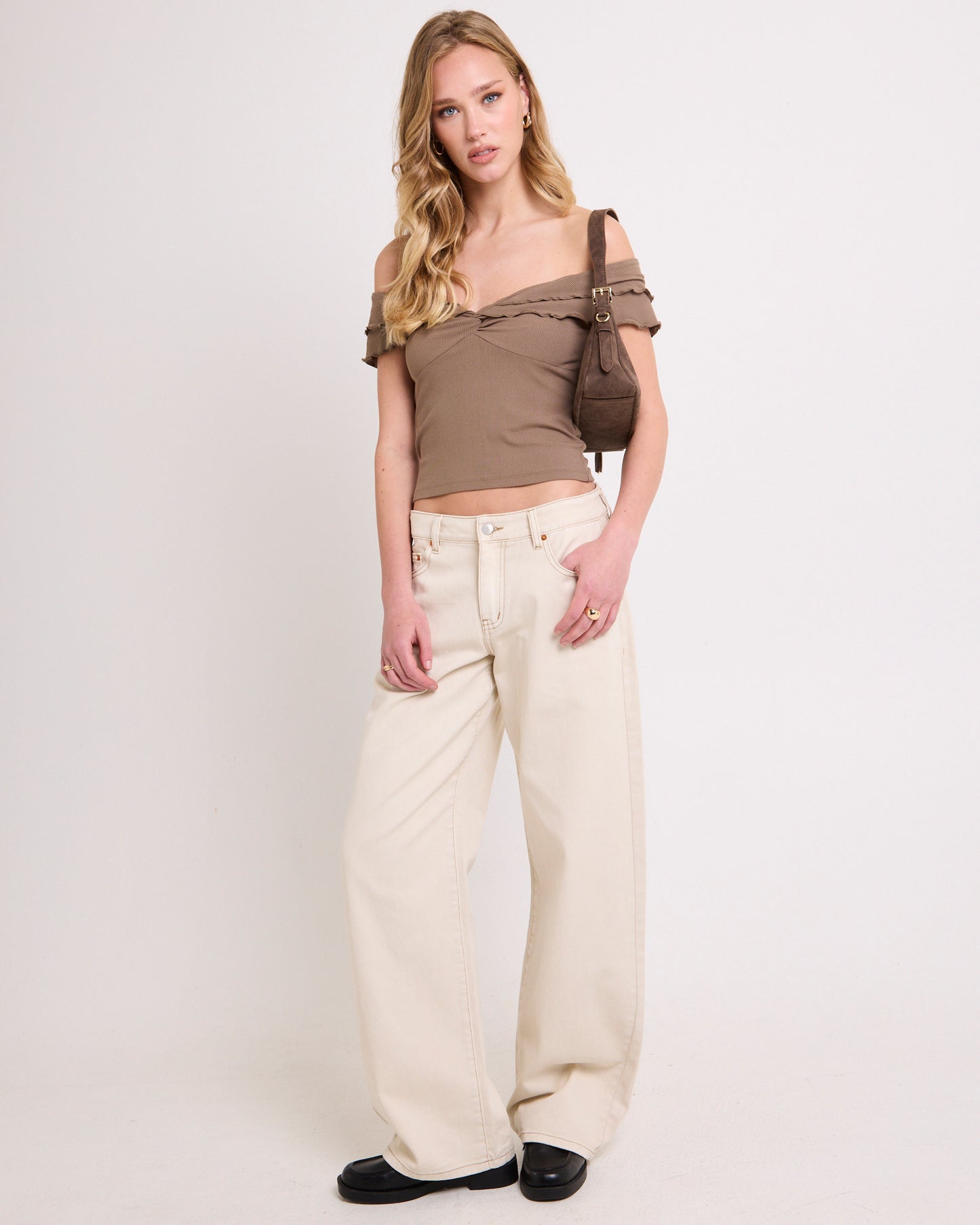 Mily Rib Ruffle Top