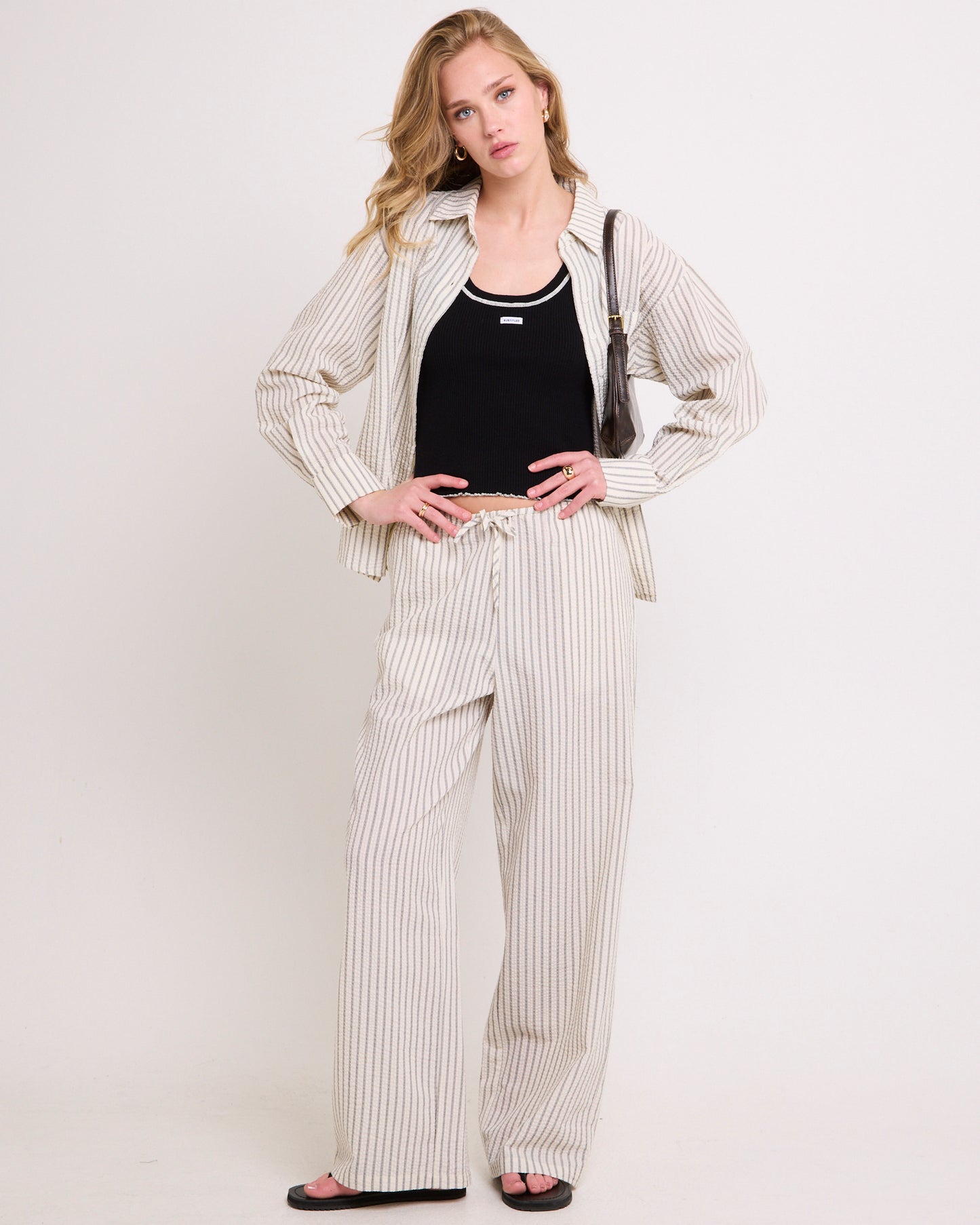 Morgan Stripe Oversized Long Sleeve Shirt