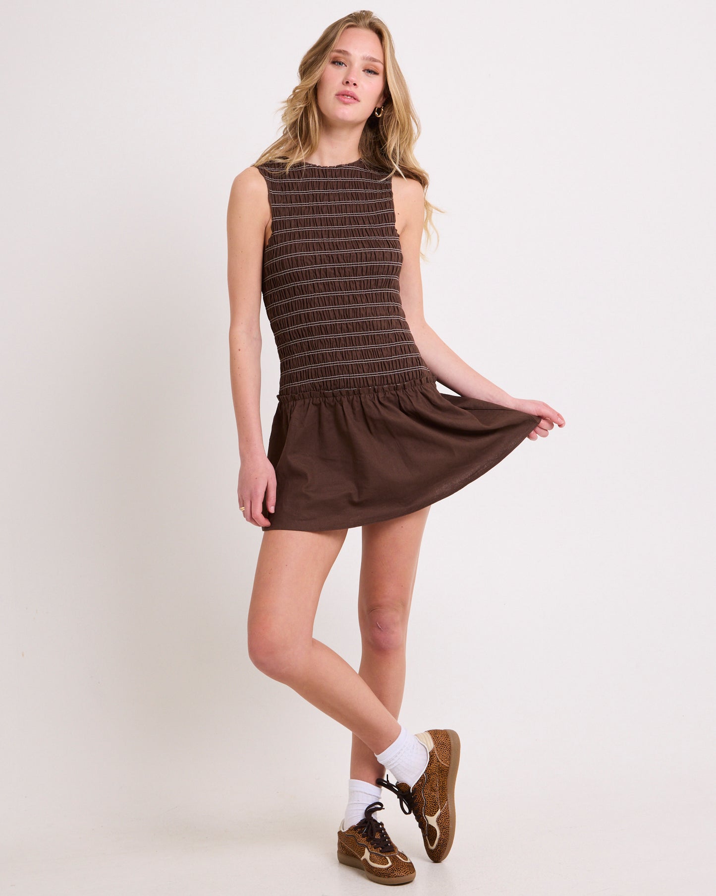Delmore Shirred Mini Dress