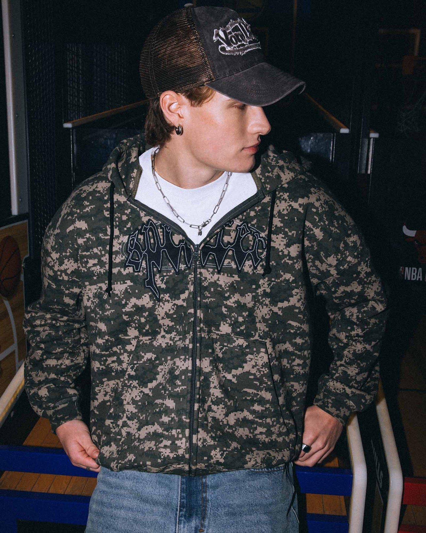 Nichols Camo Zip Hoodie