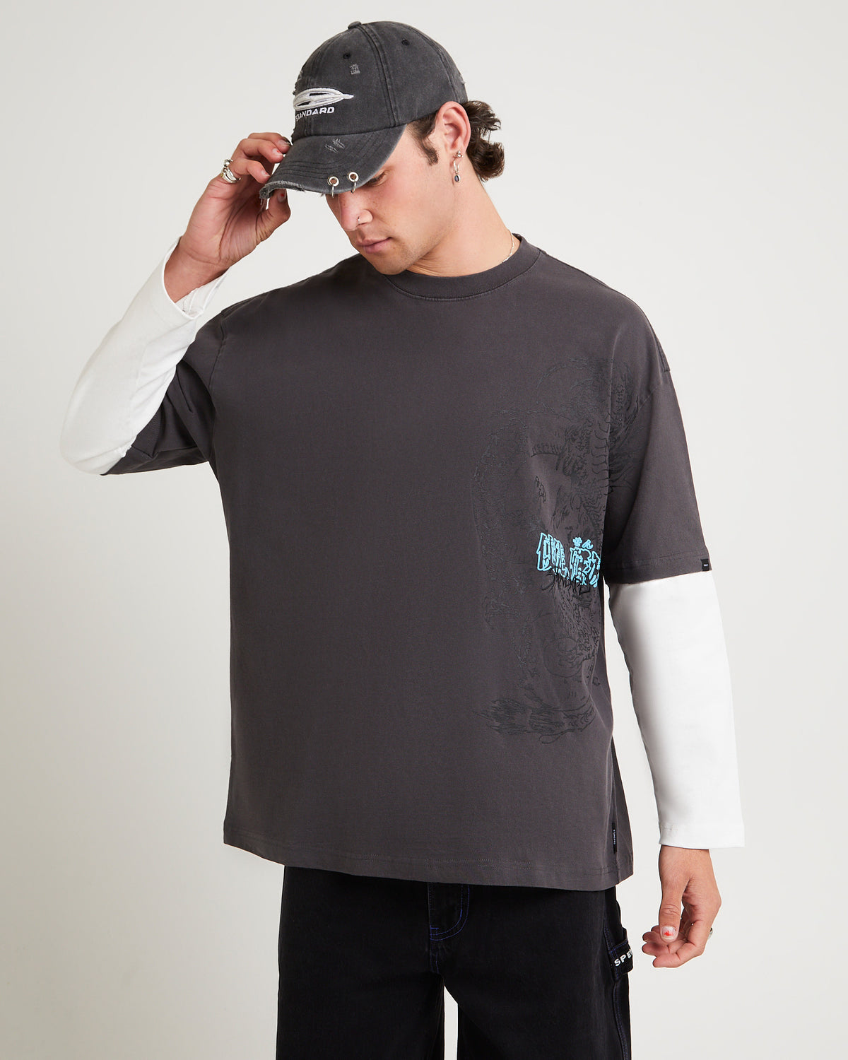 Haymarket Long Sleeve T-Shirt CHARCOAL