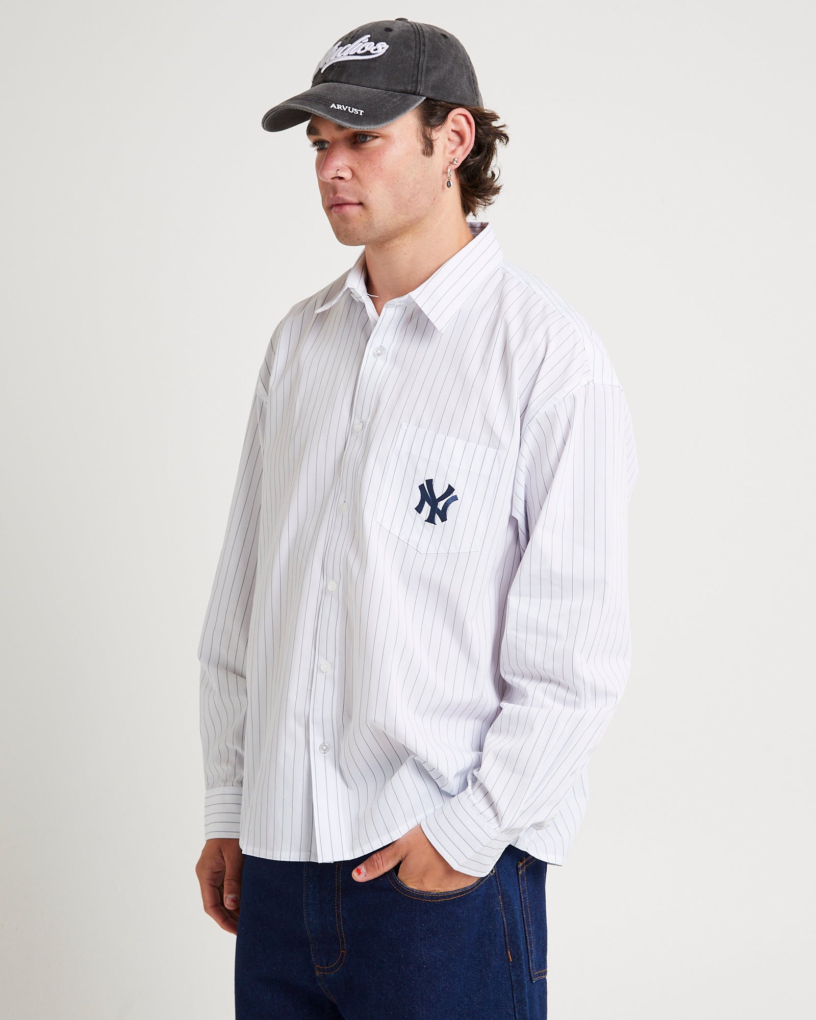 New York Yankees Pinstripe Button Up Shirt – General Pants Co.
