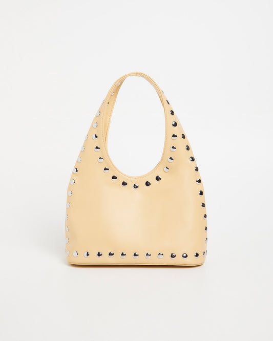 Stud Hobo Shoulder Bag YELLOW