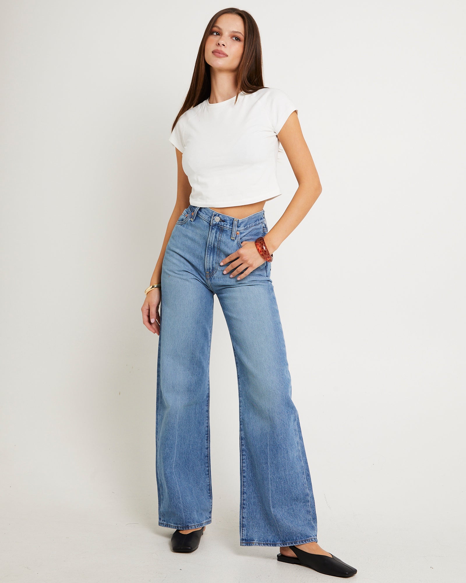 Ribcage Wide Leg Denim Jeans NOT THE SAME