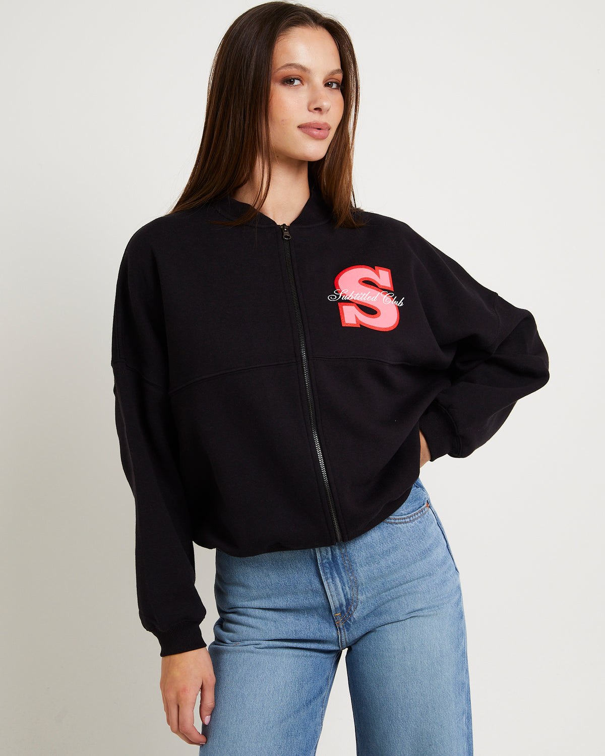California Club Zip Bomber Jacket BLACK
