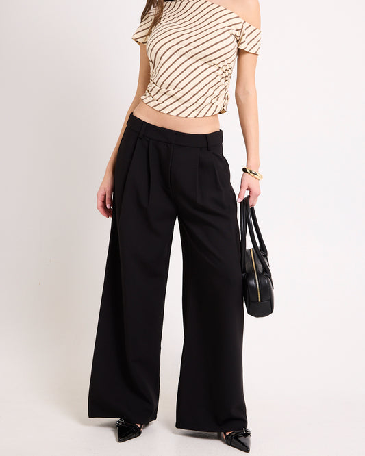 Emory Low Rise Tailored Pants BLACK