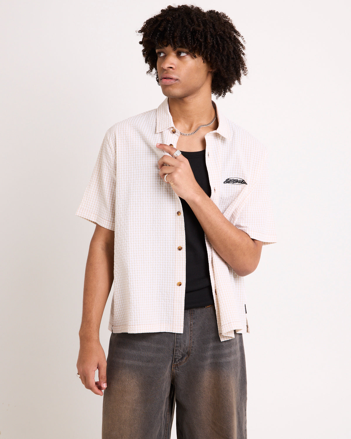 Hobart  Short Sleeve Shirt BROWN