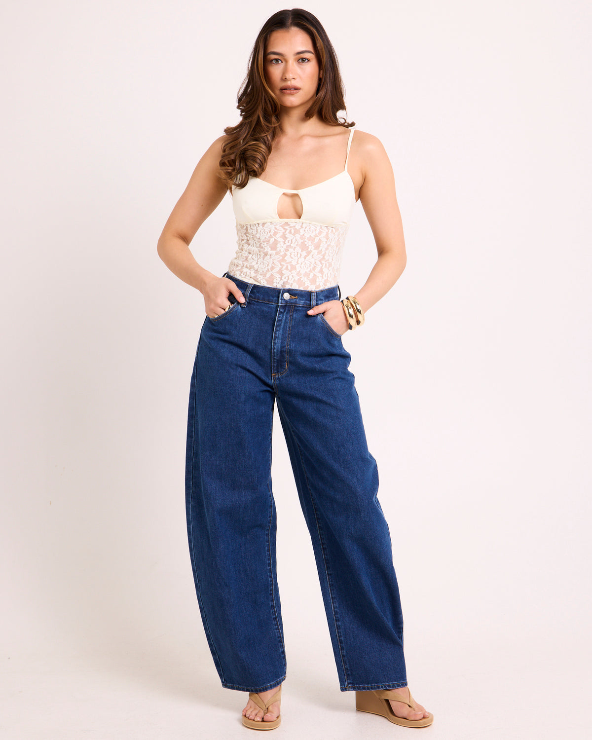 Gigi Barrel Denim Jeans Forever Blue ETERNAL BLUE
