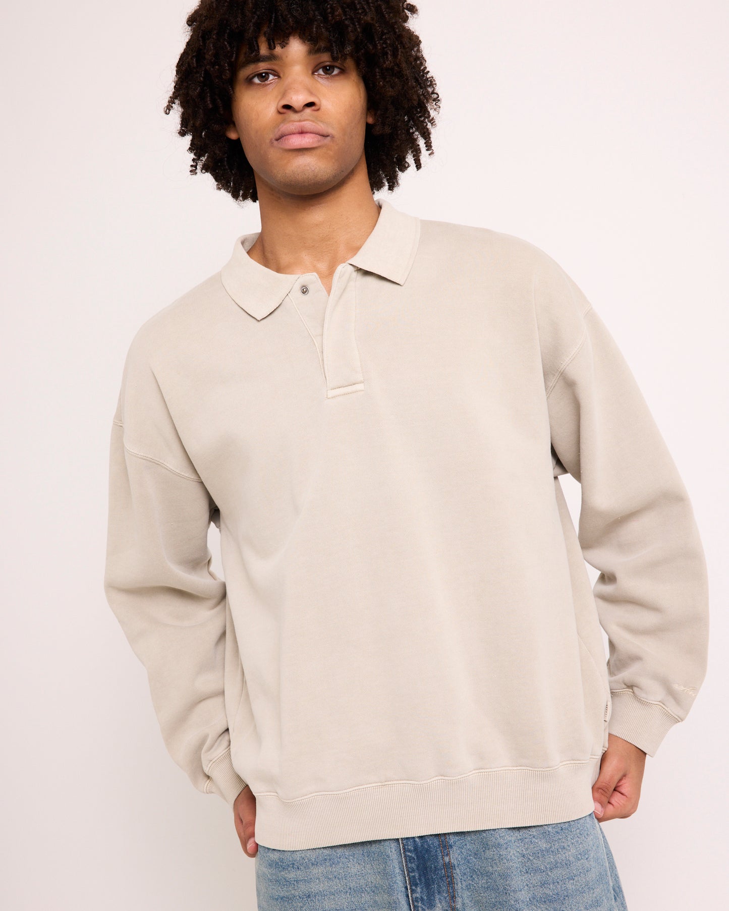 Script Fleece Polo Shirt