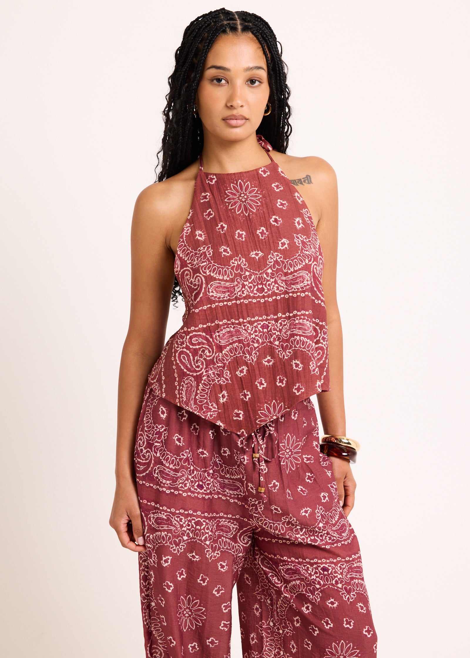 Gina Tie Up Scarf Top MULTI